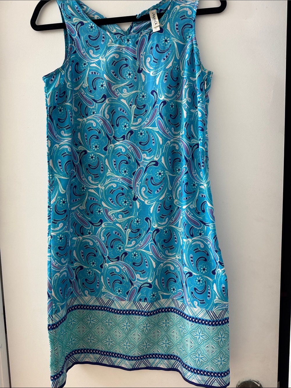 Jessica Teal & Blue Paisley Sleeveless Casual Dress